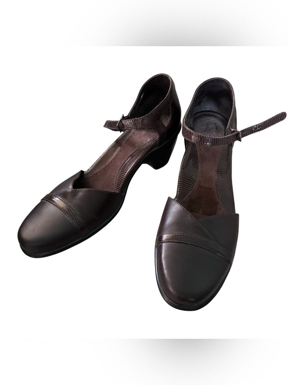 Dansko Roxy Leather Ankle Strap d'Orsay Heels Size 41 (US 10.5-11) Brown
